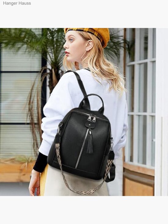 PU Leather Fashion Backpack Purse with Zipper Closure for Women main image 7